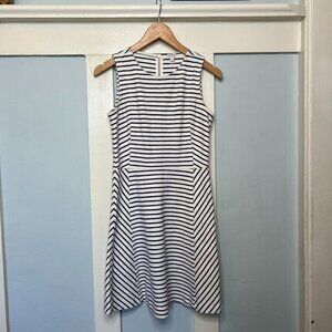 J.Crew Blue & White Striped A-Line Dress Size 2